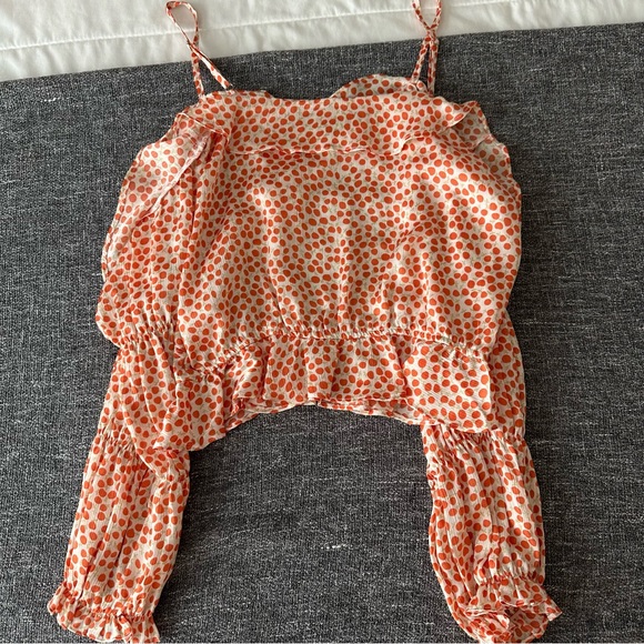 Orange crop blouse, Lulu’s, spaghetti strap with cutouts, size S, NWT - Picture 6 of 6